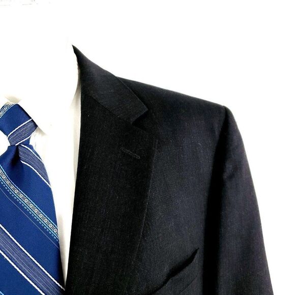 Joseph Feiss Wool 2 Button Suit Jacket 42R Gray Twill Blazer Tagged 46R Has Been - Picture 2 of 10